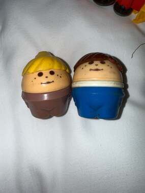 Vintage Little Tikes Toddle Tots Chunky Figures Lot of 2 Brown and Blonde Hair B